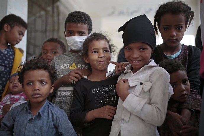 Niños yemeníes en Saná durante la pandemia de coronavirus
