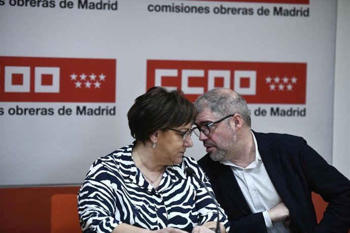 La secretaria de Acción sindical, Mari Cruz Vicente y el secretario general de CCOO, Unai Sordo, en una imagen de archivo