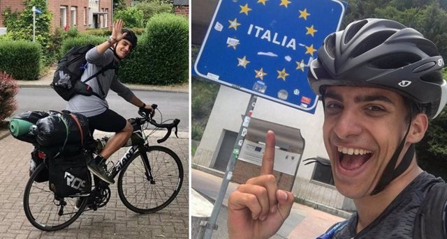 Este estudiante viajó de Escocia a Grecia en bicicleta durante 48 días para regresar con su familia cuando se cancelaron los vuelos