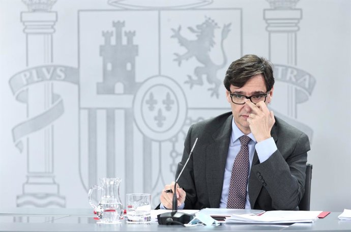 El ministre de Sanitat, Salvador Illa, compareix en la roda de premsa posterior al Consell de Ministres. Madrid (Espanya), 14 de juliol del 2020.
