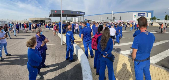 Concentración de Airbus en Illescas
