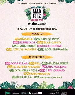 La música sonará durante este verano en el WiZink Center con el Madriz Summer Fe