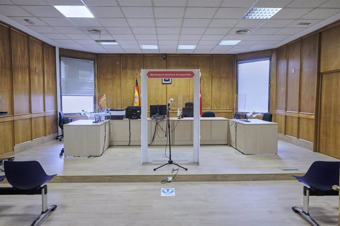 Una de las salas de los Juzgados de Plaza de Castilla.