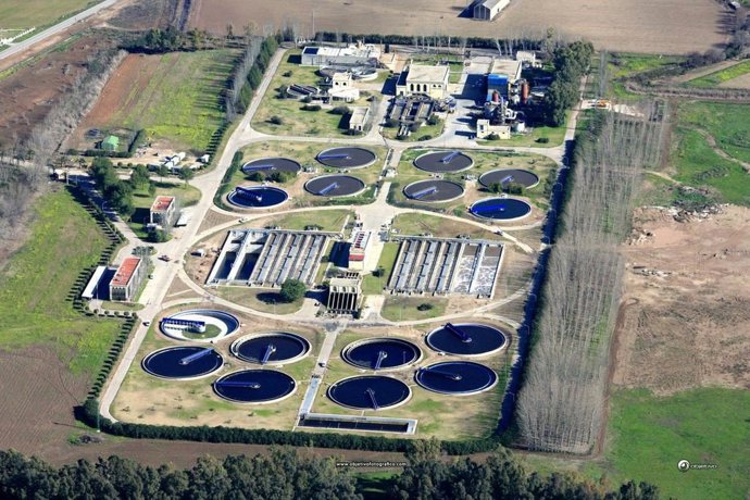 Vista aérea de la EDAR de La Golondrina