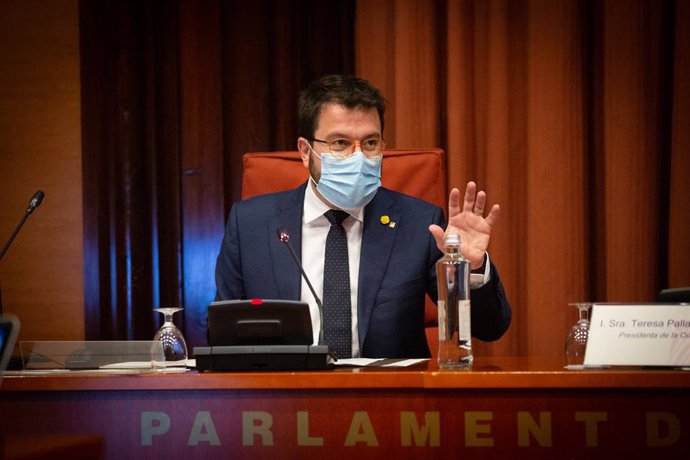 El vicepresident de la Generalitat, Pere Aragons, compareix al Parlament de Catalunya per informar sobre la gestió de la despesa sanitria extraordinria que ha comportat la crisi de la covid-19. Barcelona, Catalunya (Espanya), 14 de juliol del 2020.