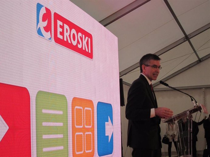 El presidente de Eroski, Agustín Markaide, en un acto.