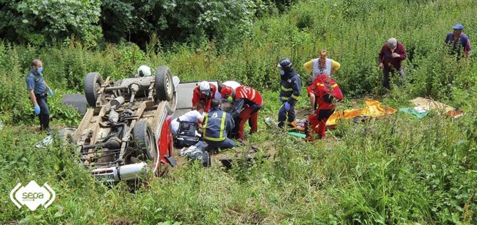 Accidente de tráfico en Belmonte de Miranda.