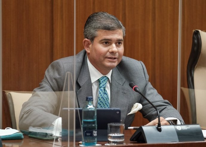El director general de la Fundación Laboral Andaluza del Cemento y el Medio Ambiente (Flacema), Manuel Parejo, en su comparecencia parlamentaria
