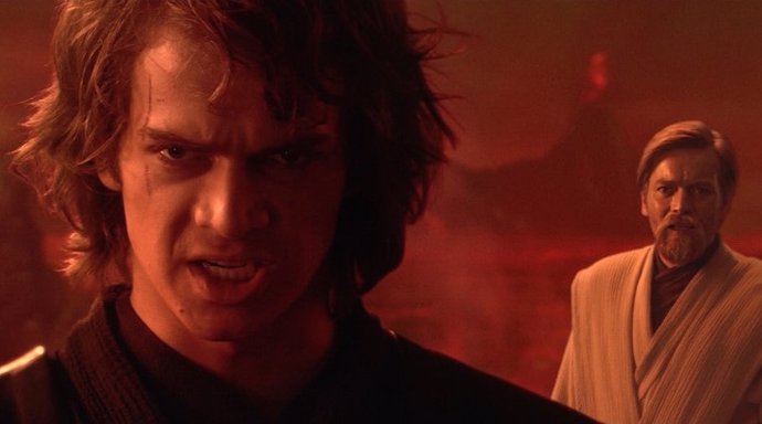 Anakin Skywalker y Obi-Wan Kenobi en Star Wars: La venganza de los sith