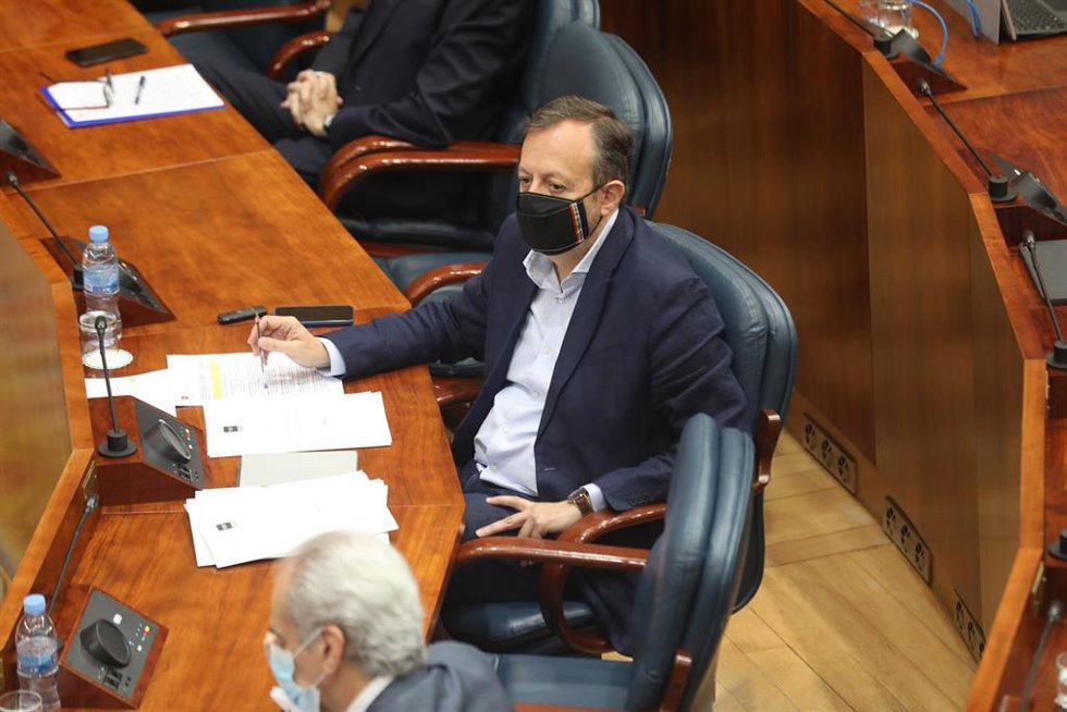 Foto recurso del consejero de Políticas Sociales de la Comunidad de Madrid, Alberto Reyero, en la Asamblea de Madrid, en Madrid (España), a 2 de julio de 2020.