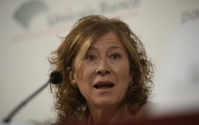 La subgobernadora del Banco de España, Margarita Delgado, durante su intervención en un desayuno informativo sobre 'La Unión Bancaria Europea' organizado por el Club de Diálogos para la Democracia, en Madrid (España), a 14 de enero de 2020.