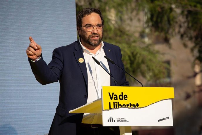 Juli Fernndez en un mitin de ERC en Sabadell