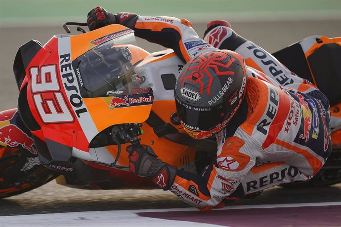 El piloto español de MotoGP Marc Márquez (Repsol Honda) en el test de Catar