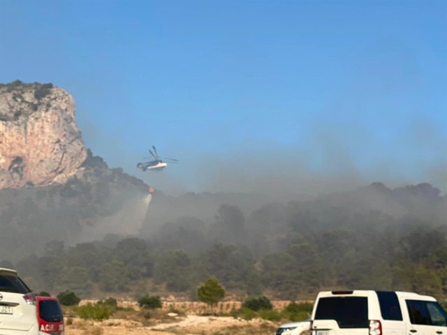 Incendio forestal en Monòver (Alicante)