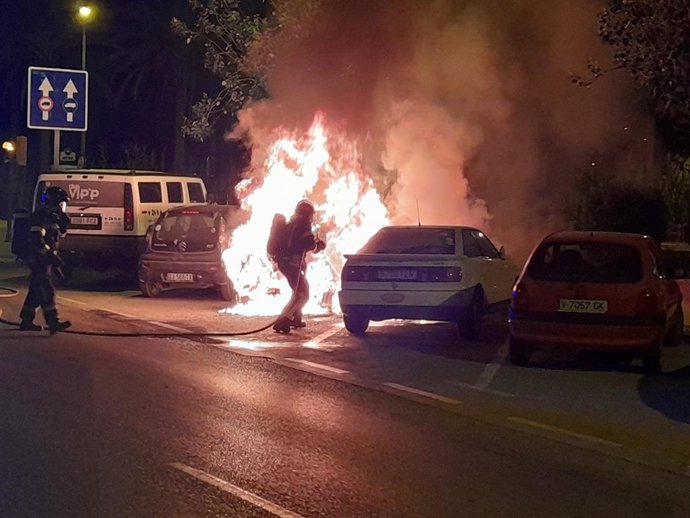 Incendio en vehículos de Ibiza