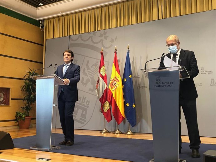 El presidente de la Junta, Alfonso Fernández Mañueco, y el vicepresidnete, Francisco Igea, evalúan el primer año de su pacto de gobierno