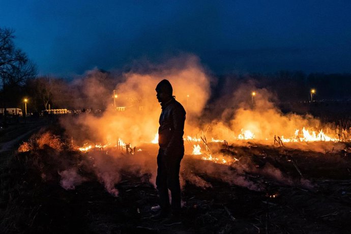 Migrante en la frontera grecoturca