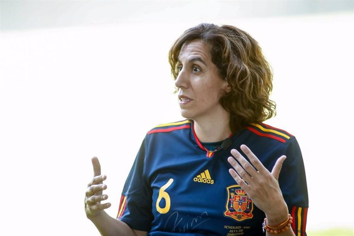 Irene Lozano, President of the CSD, attends during an act to commemorate the 10th anniversary of the victory of the Spanish soccer team in the World Cup in South Africa to become World Champion, at the CSD, Superior Sports Council, on July 10, 2020 in M