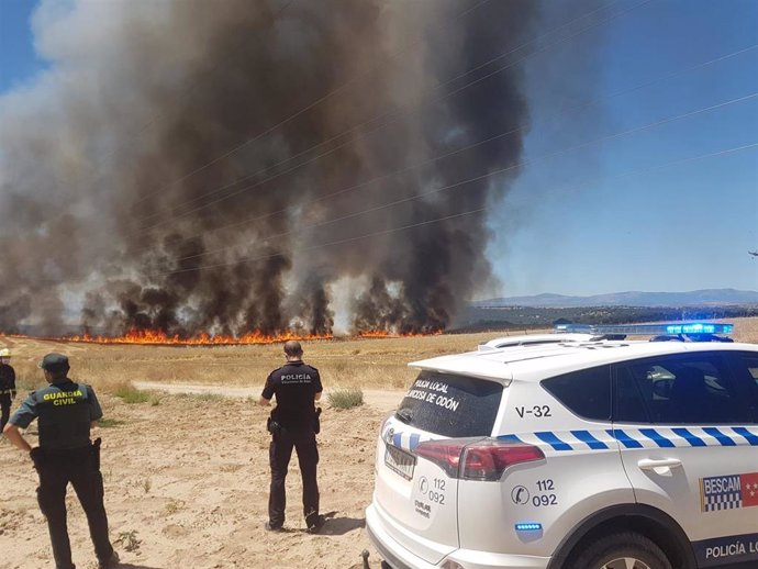 Incendio en la Dehesa de Sacedón, en Villaviciosa de Odón.