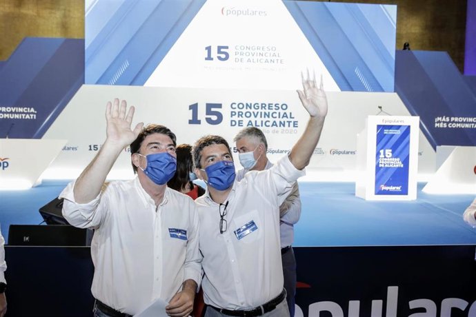 Luis Barcala y Carlos Mazón, este sábado en el inicio del Congreso del PP de la provincia de Alicante.