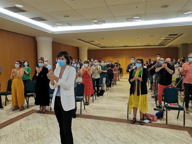 La portavoz nacional del BNG, Ana Pontón, durante el Consello Nacional celebrado en el Hotel Puerta del Camino de Santiago.