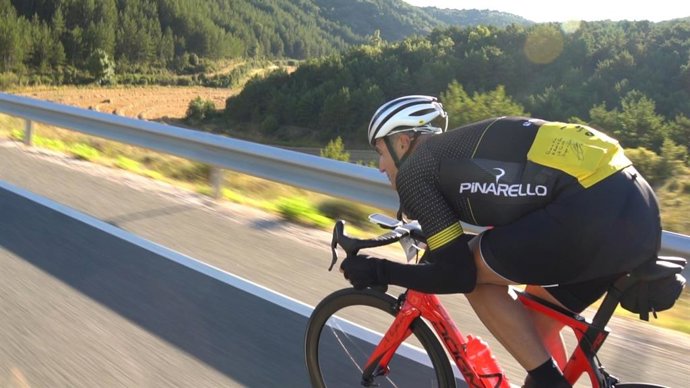 Miguel Indurain en la marcha cicloturista La Indurain, la primera prueba de este tipo poscoronavirus