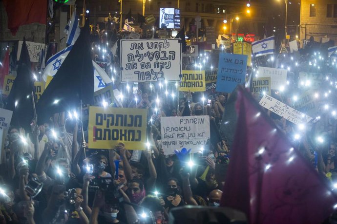 Manifestación contra Netanyahu en Jerusalén