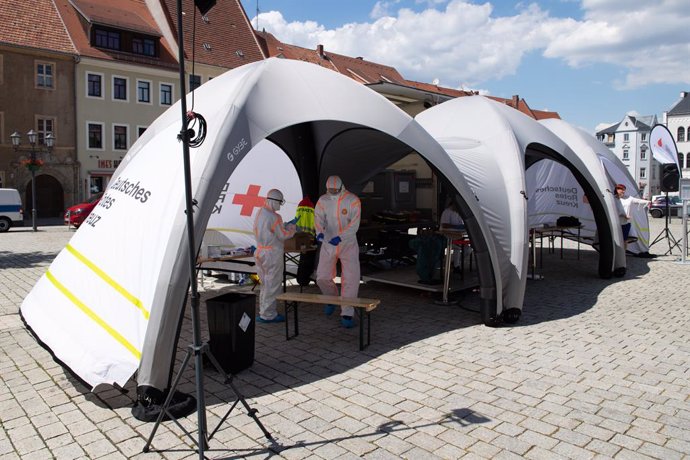 Coronavirus mobile test station in Germany