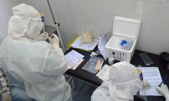 Imagen de una prueba de coronavirus en Bolivia.