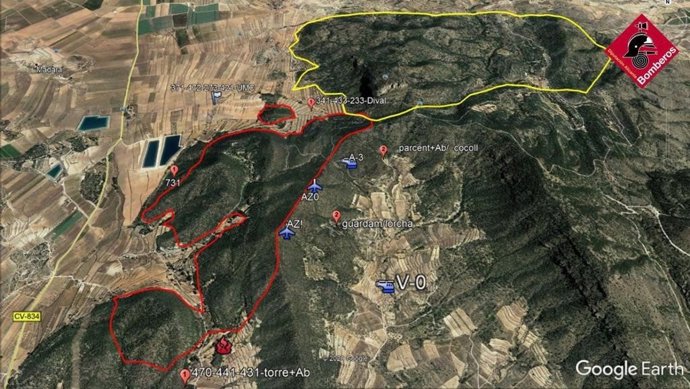 Terrenos afectados por el incendio de Monver