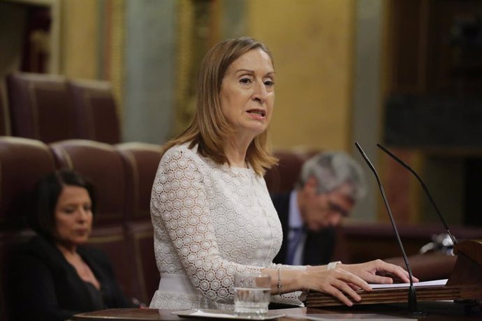 La diputada del Partido Popular Ana Pastor interviene en el Congreso de los Diputados durante la sesión plenaria en la que se debate el Decreto Ley 21/2020, o decreto de la nueva normalidad, que rige en España desde el término del estado de alarma, en