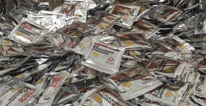 Geles monodosis que repartirá el Ayuntamiento de Mérida