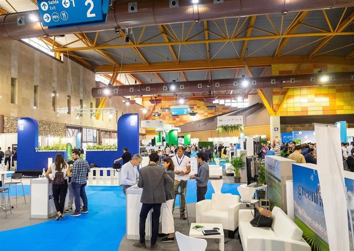 Imagen de archivo de la zona expositiva en Startup Europe Smart Agrifood Summit 2019