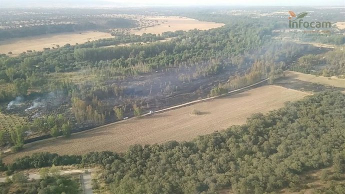 Incendio en El Casar de Escalona, Toledo.