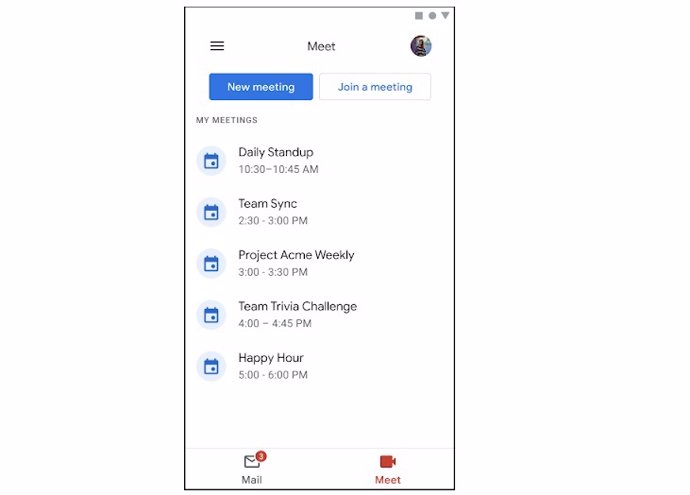 Google Meet se integran en Gmail para Android
