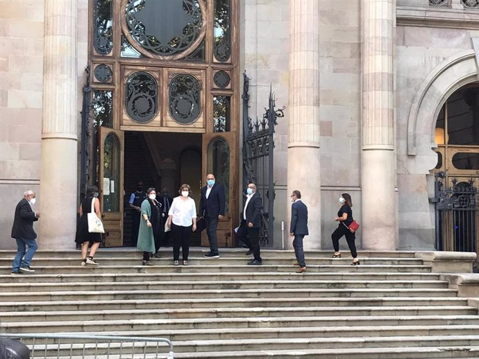 Els exmembres de la Mesa del Parlament arriben al TSJC per ser jutjats per presumpta desobedincia. Barcelona, Catalunya (Espanya), 21 de juliol del 2020.