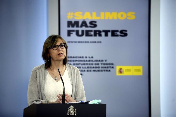 La directora del Centro Nacional de Epidemiología, Marina Pollán, presenta las conclusiones del estudio de seroprevalencia en España, en Moncloa, Madrid (España), a 6 de julio de 2020.