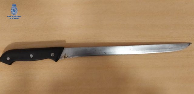 Cuchillo que usó el detenido de Pere Garau para amenazar a un vecino