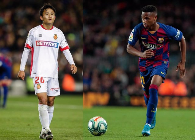 Los jugadores Take Kubo y Ansu Fati, en el Equipo Revelación de la Liga 2020 según 'uefa.Com'