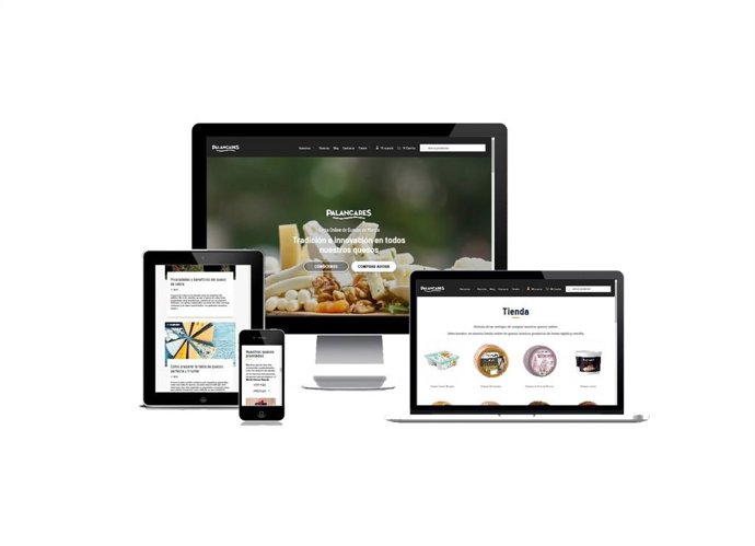 Imagen que muestra el nuevo diseño de la web de Palancares Alimentación