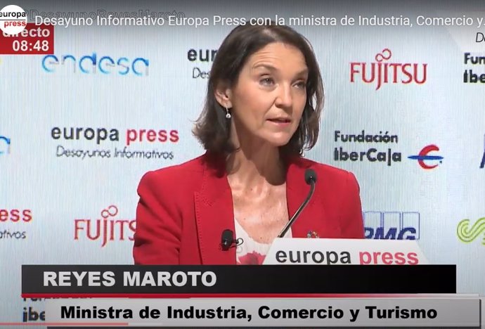 Reyes Maroto en los Desayunos Informativos de Europa Press.
