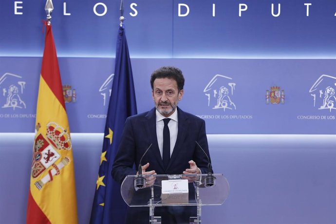 El portavoz adjunto de Ciudadanos en el Congreso de los Diputados, Edmundo Bal, en una rueda de prensa en la Cámara Baja.