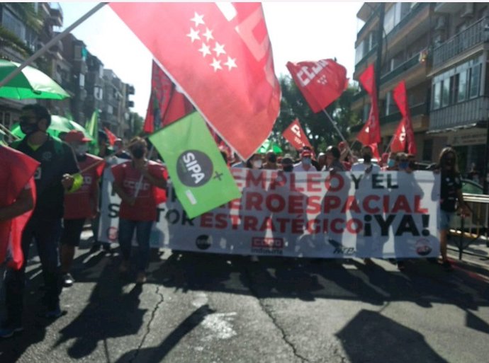 Manifestación de trabajadores de Airbus.