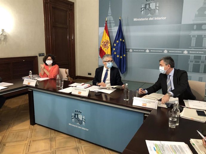El ministro del Interior, Fernando Grande-Marlaska, preside la reunión del Pleno del Consejo Nacional de Protección Civil
