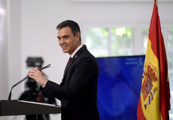 El presidente del Gobierno, Pedro Sánchez, preside la presentación de la agenda 'España Digital 2025 en Moncloa, Madrid (España), a 23 de julio de 2020.