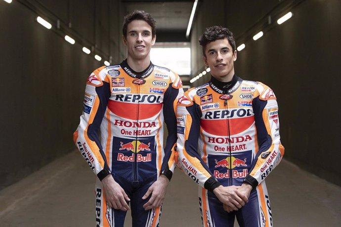 Los pilotos del Repsol Honda Team de MotoGP en 2020, Álex Márquez y Marc Márquez