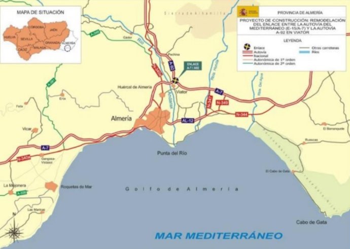 Remodelación del enlance entre la A-7 y la A-92 en Viator (Almería)