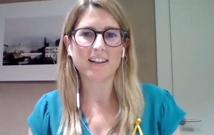 La diputada y concejal de JxCat Elsa Artadi en rueda de prensa telemática.