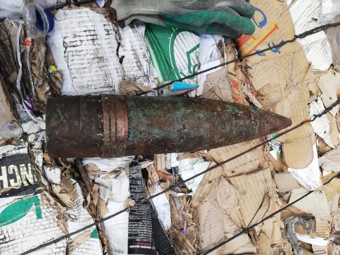 Proyectil encontrado en el CTR de Golmayo.