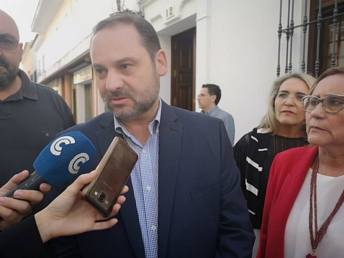 El secretario de Organización del PSOE, José Luis Ábalos, en Almonte (Huelva) en mayo de 2019.